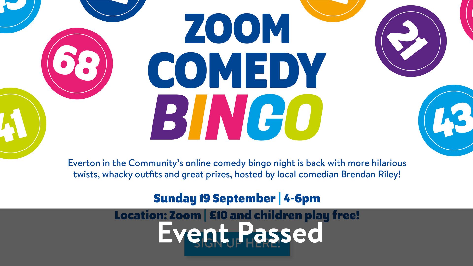 Sign Up For Everton's Online Comedy Bingo